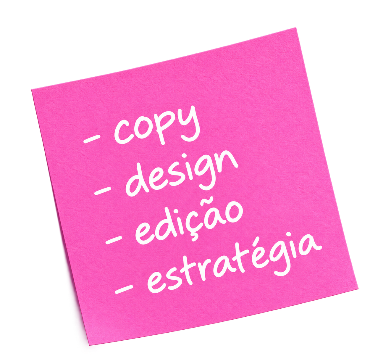 Copy, design, edição e estratégia